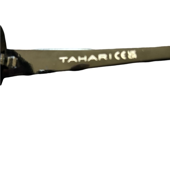 Tahari Butterfly Oversized Sunglasses Shiny Black Frame Smoke Gradient Lens - Picture 6 of 8